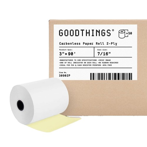 25 Rolls) 2 1/4 X 230ft 1-Ply Thermal Paper BPA Free Cash Register Tape Sharp 01PU, 01PU, ER - View #3
