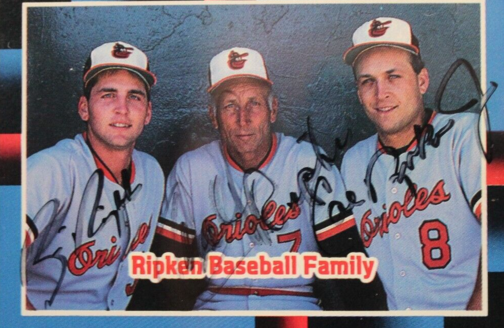 Ripken Family BALTIMORE ORIOLES Triple Autographs Signed 1988 Donruss ...