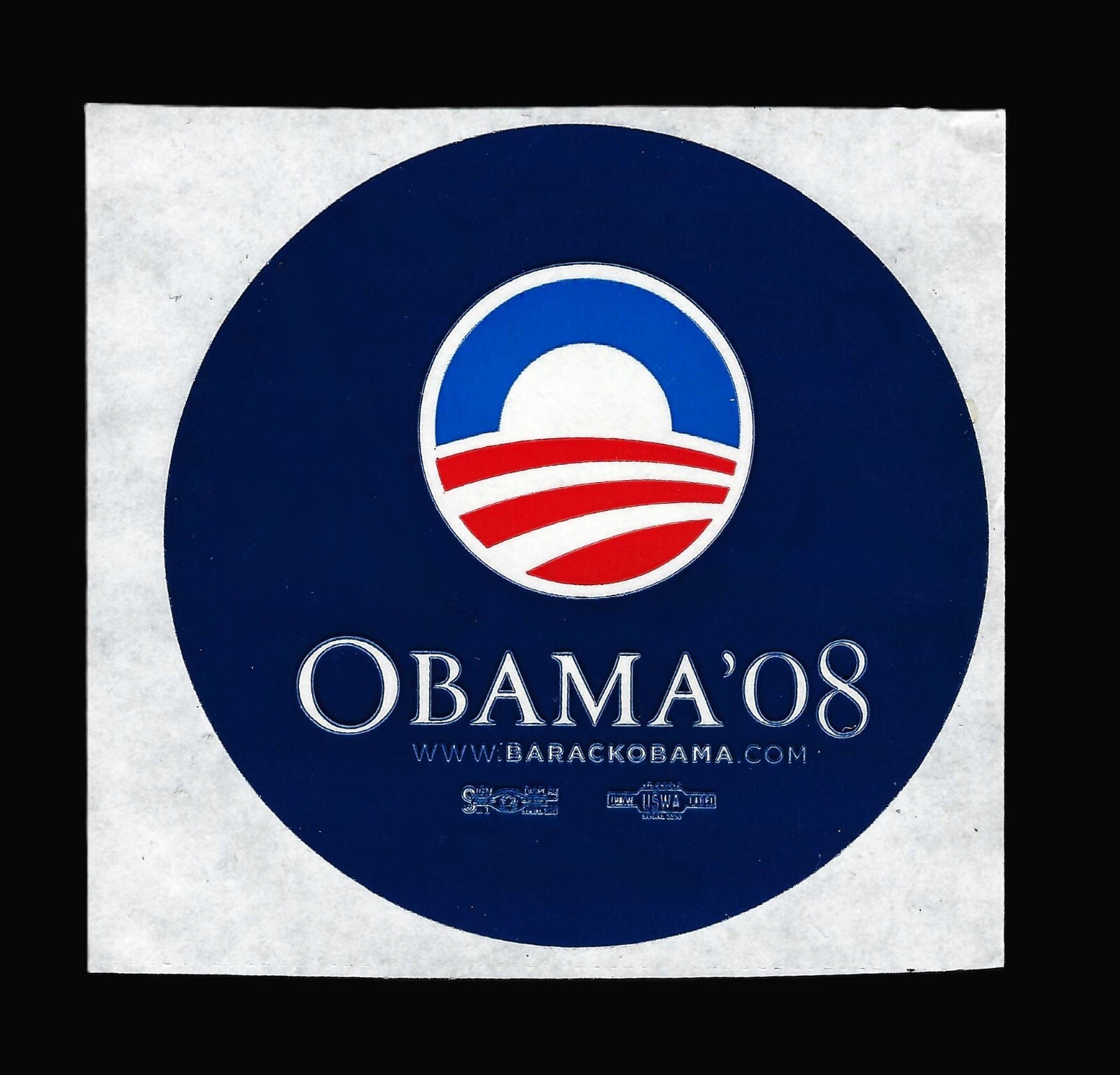Official Obama 08 Campaign Sticker - Blue