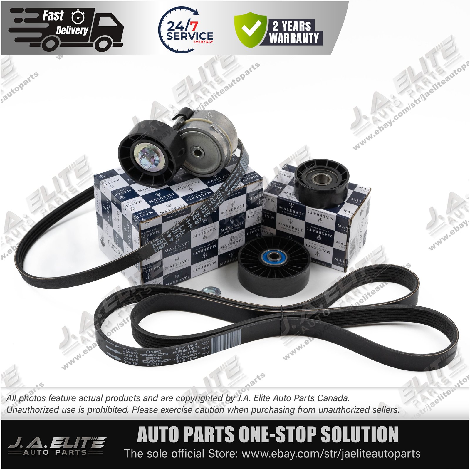 5pcs Genuine Belt Tensioner Pulley Kit fit Maserati Quattroporte GranTurismo GC