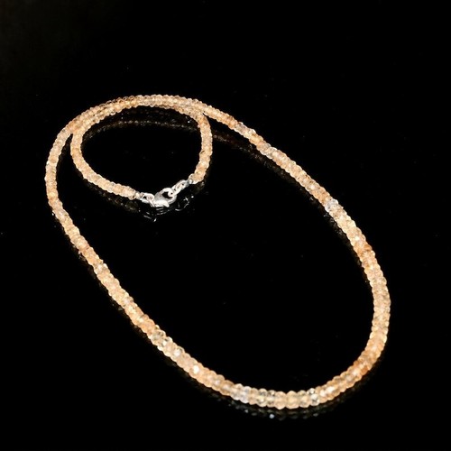 AAA+ Yellow Citrine Faceted Rondelle 3-4MM Gemstone Beaded Handmade Necklace 24" - Picture 5 of 13