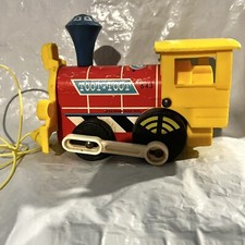 Fisher Price Train Pull Toy TOOT-TOOT Wooden #643 Vintage 1964 Made In USA