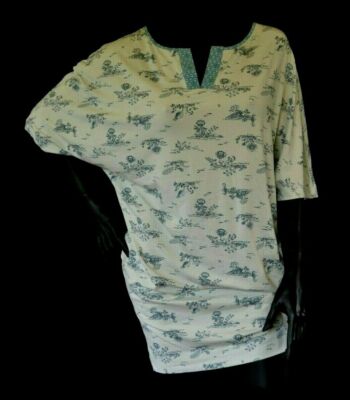 PIP STUDIO Nightgown Sleepdress T-shirt Sleeves Daxime Flow de Fleur NEW L