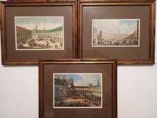NUMERO 3 STAMPE RAFFIGURANTI SCORCI DI CITTA DEL 700 - IN CORNICE 33X27 CM
