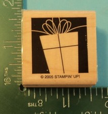 Stampin Up PRESENT WITH BOW Rubber Stamp Christmas Birthday