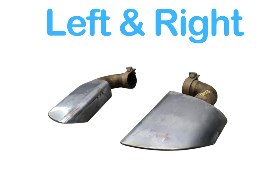 Juego de puntas de tubo de escape trasero izquierdo y derecho Volkswagen Touareg 11-17 OEM Foto 3 de 4