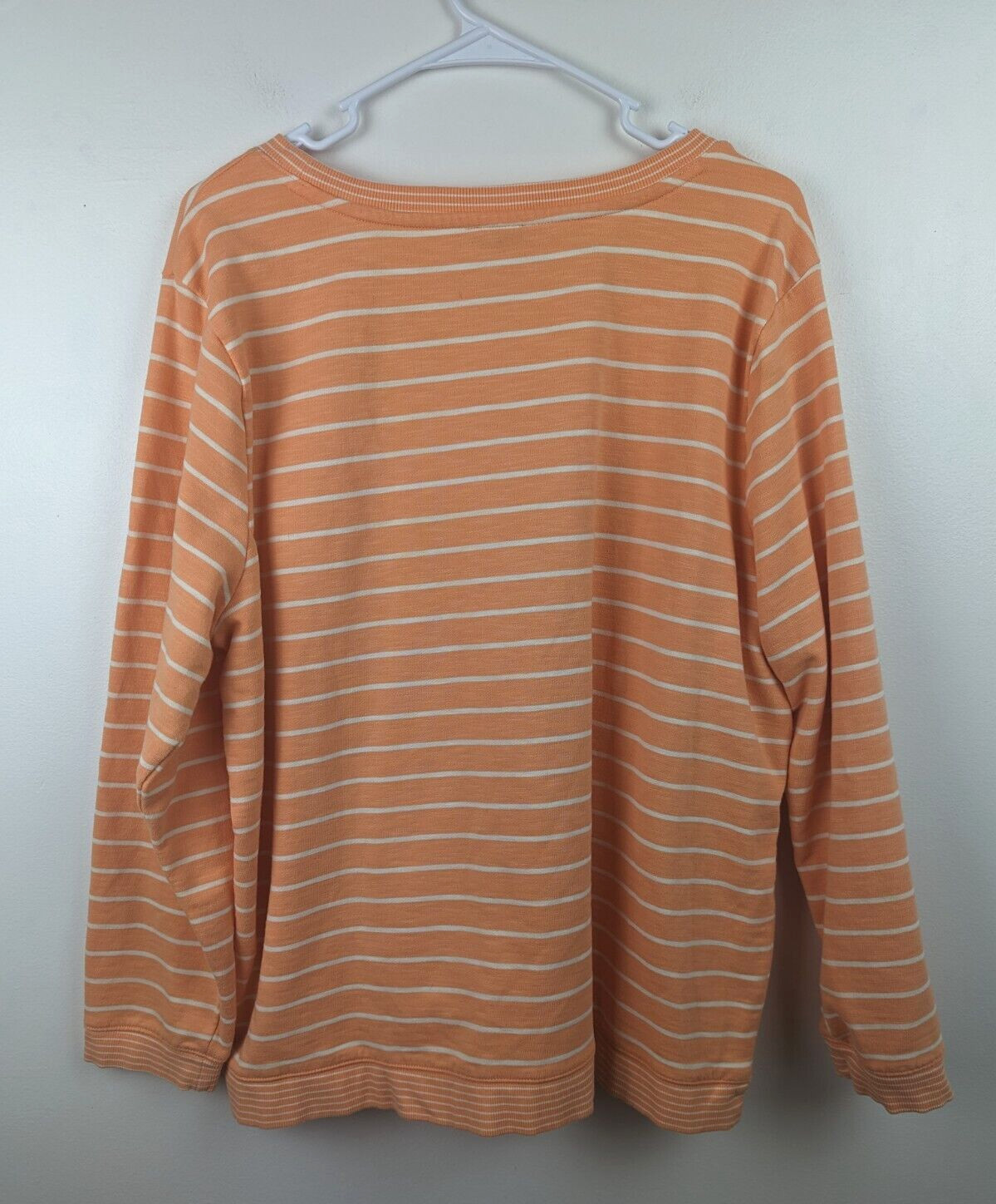 Talbots Women's Plus Basic Orange Striped Crew Ne… - image 5