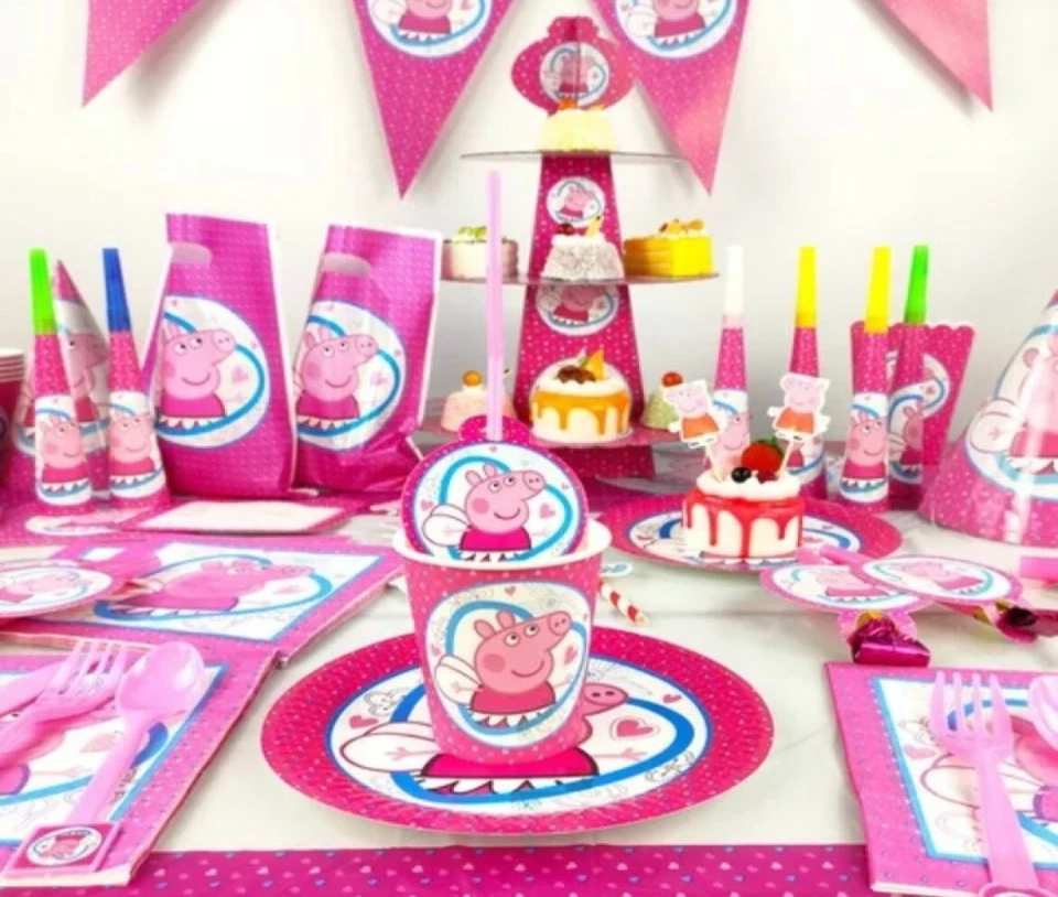 Дети Свинка Пепа партия поставки день рождения тарелки чашки салфетки наборы - Изображение 3 из 3