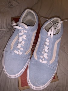 womens vans old skool baby blue