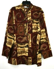 Michele Womens Crew Neck Long Sleeve Multi Colored USA Made Printed Shirt 12