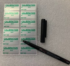 SILVER WATERPROOF Write On Calibration Labels/Stickers Metal PET Type FREE PEN