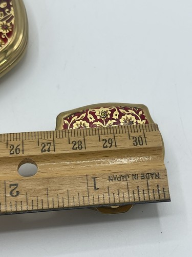 Vintage Stratton Floral Goldton Kompakt Pillendose Set - Bild 23 von 23