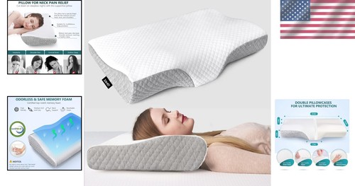 Supportive Adjustable Cervical Memory Foam Pillow - Ideal for Neck Pain Relief - Picture 2 of 9