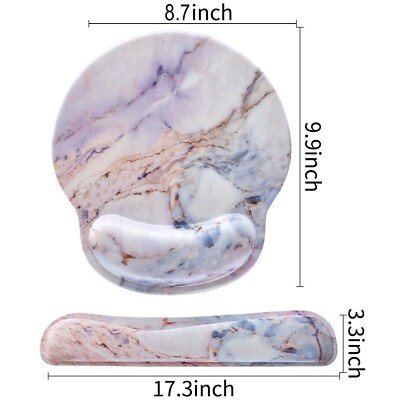 Set Poggiapolsi RICHEN Per Tastiera E Mouse In Memory Foam - Ergonomico, Antiscivolo, Dimensioni 44x8,5 Cm E 25x22 Cm, Include Sottobicchiere, Per Ufficio E Gaming, Allevia I Dolori - 2