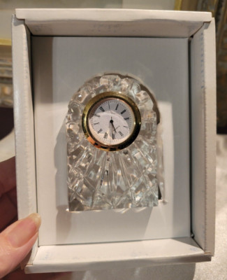 Royal Limited Crystal Beveled Dome Clock Never Used  w/ Original box
