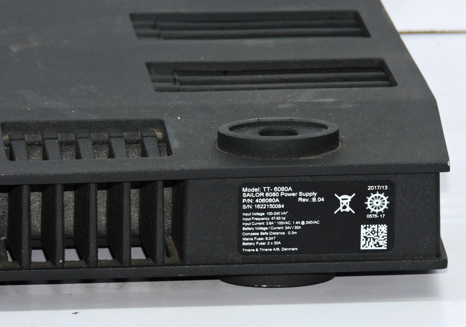 Sailor 6080 Industrial Power Supply ModelTT. 6080A P/N 406080A Rev. B