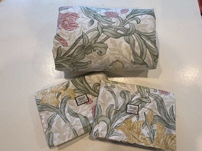 WILLIAM MORRIS Iris Summer Floral Duvet Cover & Shams- Size King