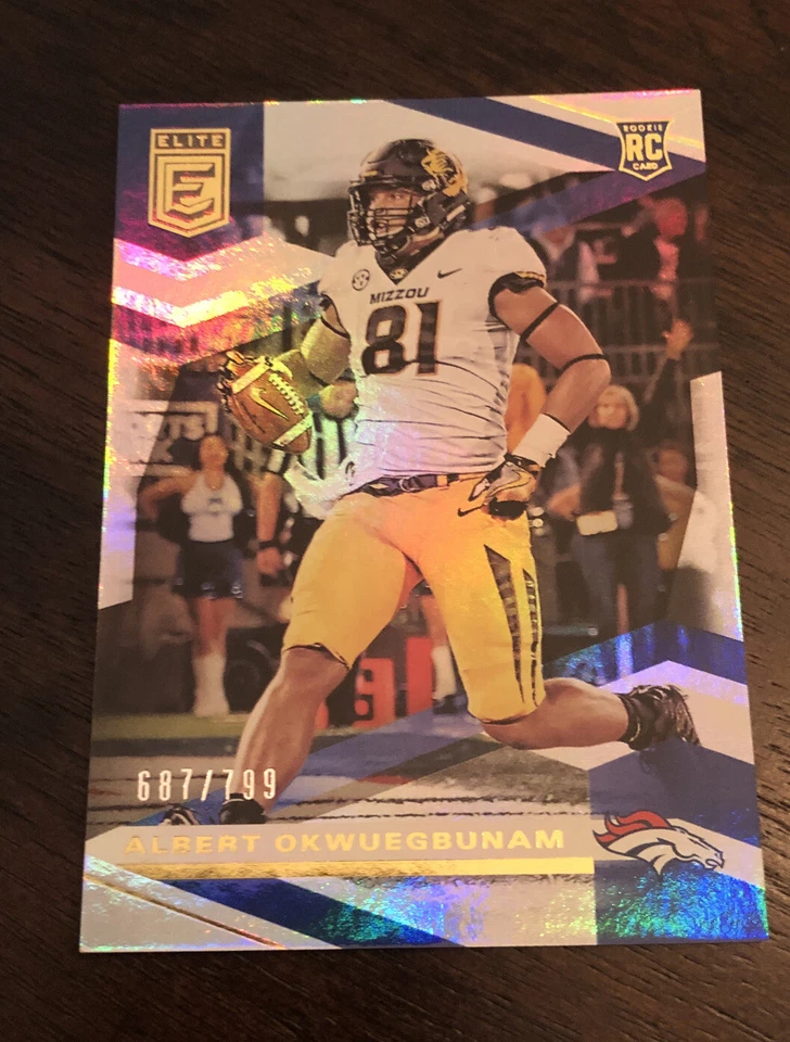 2020 DONRUSS ELITE ALBERT OKWUEGBUNAM ROOKIE CARD /399 SILVER /799 PARALLEL LOT - Image 3 of 4