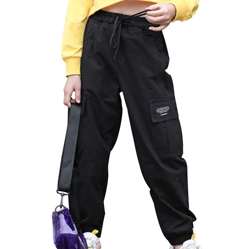 Girls Cargo Jogger Pants Cotton Street Hip Hop Jazz Dance Trousers Streetpant - Picture 24 of 123
