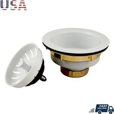 Heavy Duty Brass Kitchen Sink Strainer W/ Power Ball Lock Basket Easy Clean New