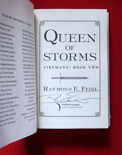 Raymond Feist Firemane Saga HC Trilogy Queen Of Storms & Master Of Furies SIGNED - Picture 4 of 11