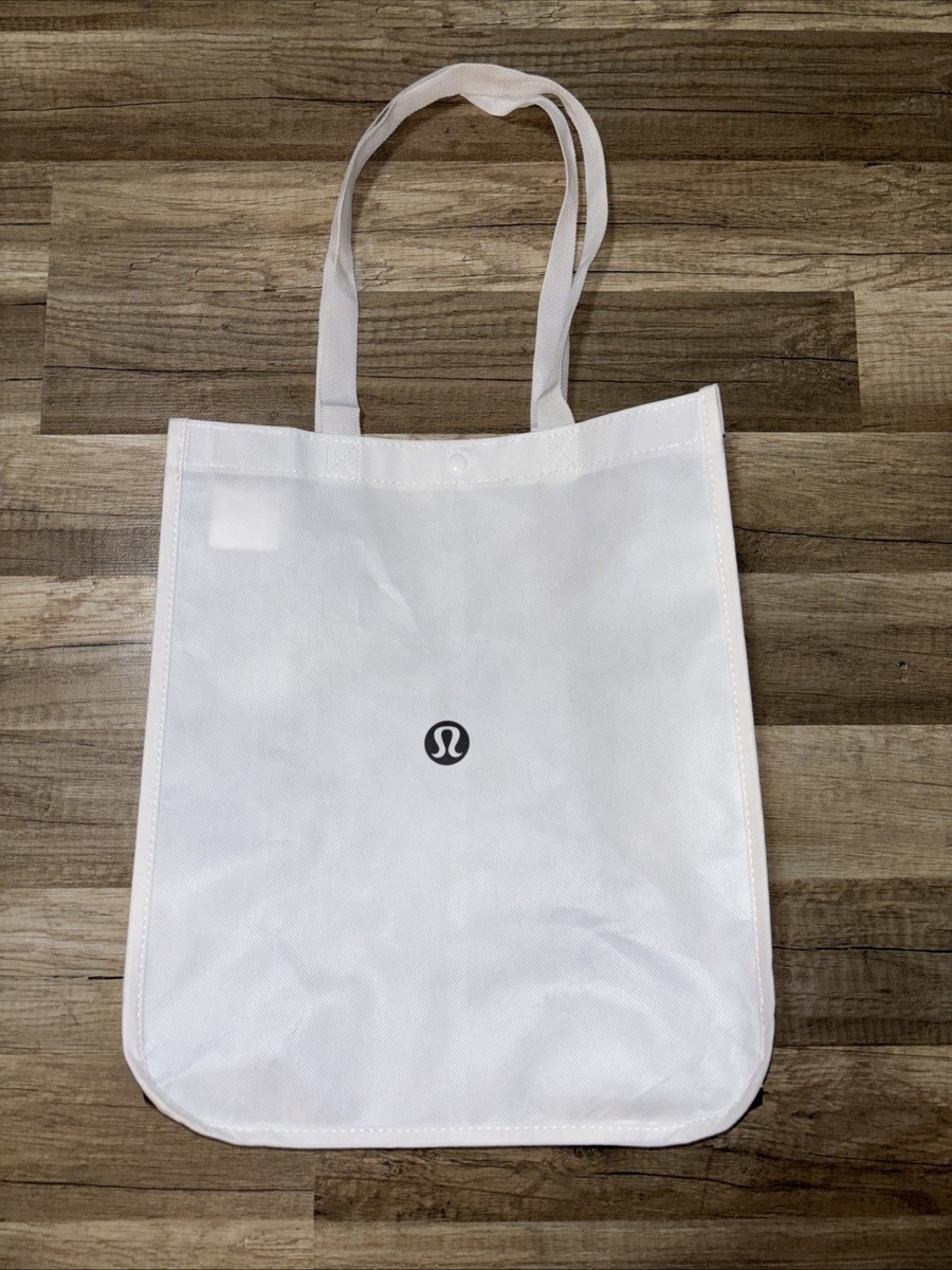 Lululemon Reusable Shopping Tote Bag Large White & Black Tote Lululemon Reusable Shopping Tote Bag Large White & Black Tote