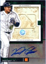 MIGUEL CABRERA 2024 TOPPS MUSEUM COLLECTION GREEN GAME USED BASE PATCH AUTO 1/1