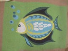 Hand Painted Needlework Canvas Colorful  Tropical Fish belgium 23  1/2 x 18 — photo 2