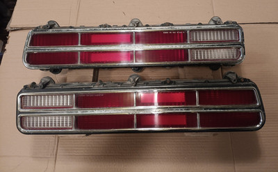 71 1971 Buick Centurion tail lights housings lenses chrome bezels LeSabre 72
