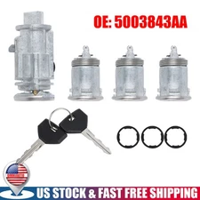 5003843AA Ignition & 3Door Lock Cylinder Set with 2 Keys For 02-06 Jeep  TJ