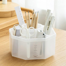 Desk Organizer, 360-Degree Rotating Multi-Functional Pen Holder, 5 Compartments