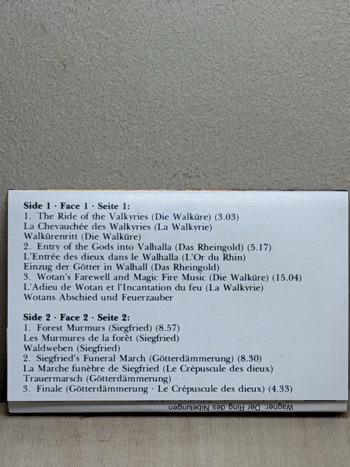 Wagner, Der Ring des Nibelungen - Excerpts (Solti) Cassette Tape (Decca, 1983) - Image 3 of 4