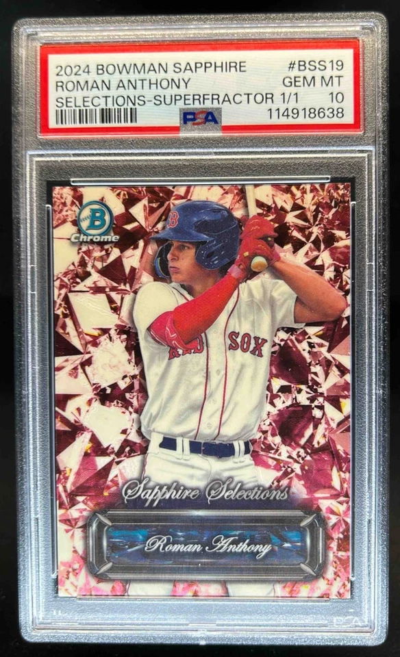 2024 Bowman Sapphire Roman Anthony Selections Superfractors #1/1 Red Sox PSA 10