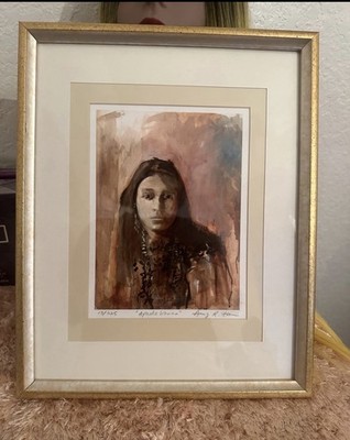 Amy R. Stein Apache Woman Signed Numbered Limited Edition Matted Framed Print