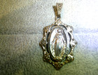 VINTAGE STERLING -MARCASITE-VIRGIN MARY -PENDANT/MEDAL — photo 1