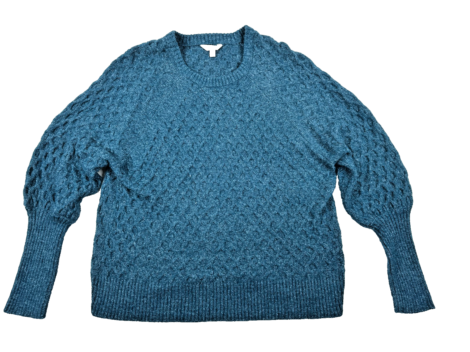 Terra & Sky Blue Cozy Casual Chunky Cable Knit Sweater. Women's Size 14W