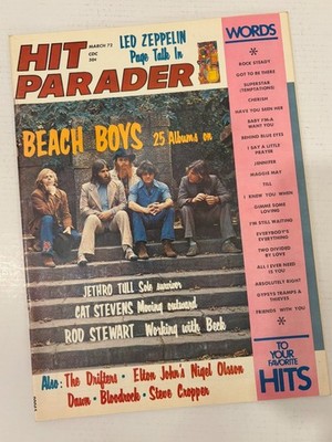 Hit Parader Magazine March 1972 Beach Boys Cover - Vintage Rod Stewart - VG+/NF