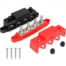 250A 12V BusBar 3/8 Power Distribution Block 4 Studs Junction Block Automotive M