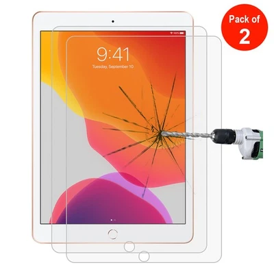 AMZER 2 x iPad 10.2 Full Screen Tempered Glass Scratch Protector Bubble Free Install