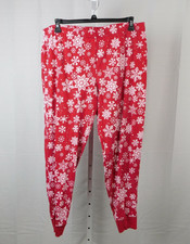 Family PJs Men's Snowflake Print Christmas Pajama Pants Red XL 7668