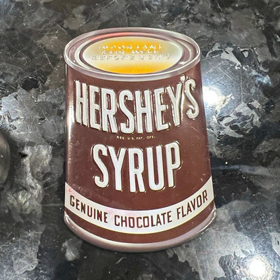 Vintage Hershey s Syrup Chocolate Die Cut Tin Sign Licensed Advertising Decor