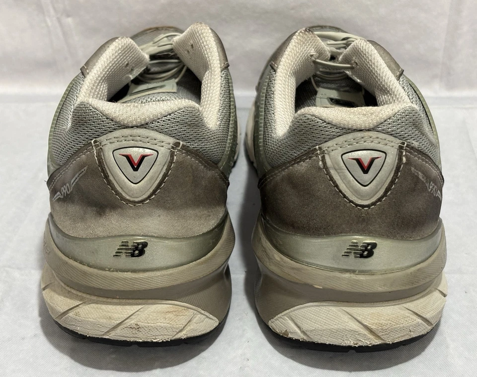 Tênis masculino New Balance 990v5 M990GL5 2E extra largo cinza 12 EE corrida - Imagem 3 de 4