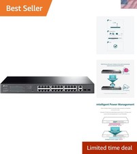 Versatile 24-Port PoE Switch with Auto Recovery  2 SFP Slots for Business Use