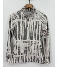 Under Armour Shirt Womens Medium Gray ColdGear Fitted 1/4 Zip Pullover Gym Run