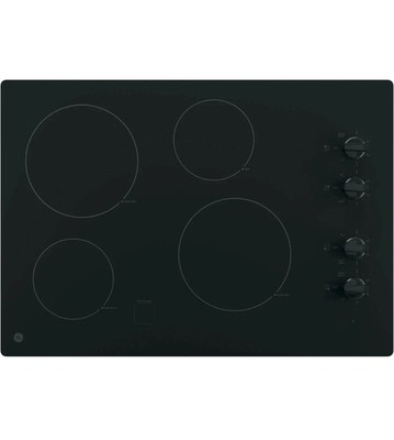 GE JP3030DWBB 30 in. 4 Burner Element Radiant Electric Cooktop in Black