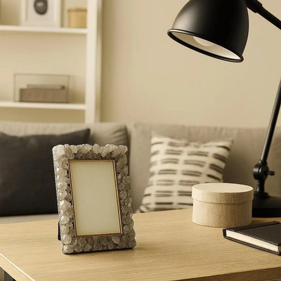 Smoky Quartz Crystal Picture Frame – Handmade Natural Stone Photo