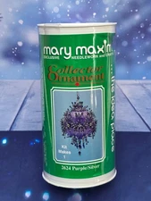 Vintage Mary Maxim Christmas Ornament Beaded & Sequins Kit Purple Silver #2624