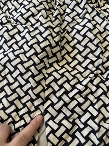 ANTONIO MELANI Black White Linen/Silk Blend Pencil Skirt Pockets Sz 6 Lined EUC - Picture 9 of 10