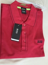 NWT Hugo Boss Moisture Manager Paule Slim Fit Polo Shirt -Red Size L