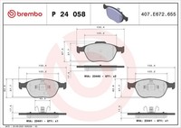 Brembo Bremsbelagsatz, Scheibenbremse P 24 058 FüR Ford
